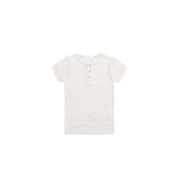 Jamie Kay Ribbed Henley Tee Organic Cotton Blend Short Sleeve Top Size 5Y - Picture 2 of 15